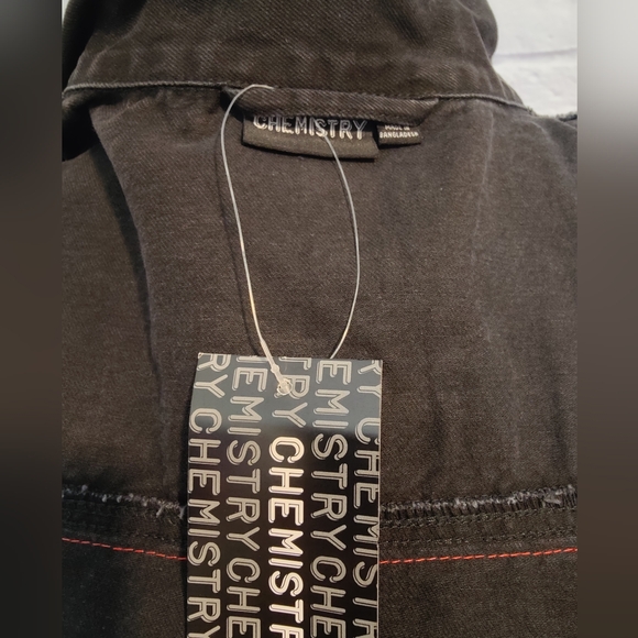 Mens Black Denim King Graffiti Jean Jacket NWT Artwork on Back - Picture 5 of 11